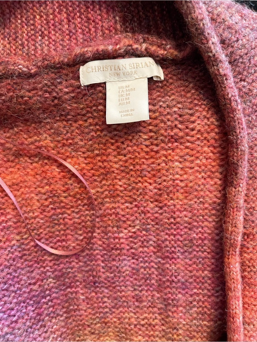 Christian Siriano Open-Front Gradient Knit Cardigan Sweater - Pink/Orange - Picture 4 of 8